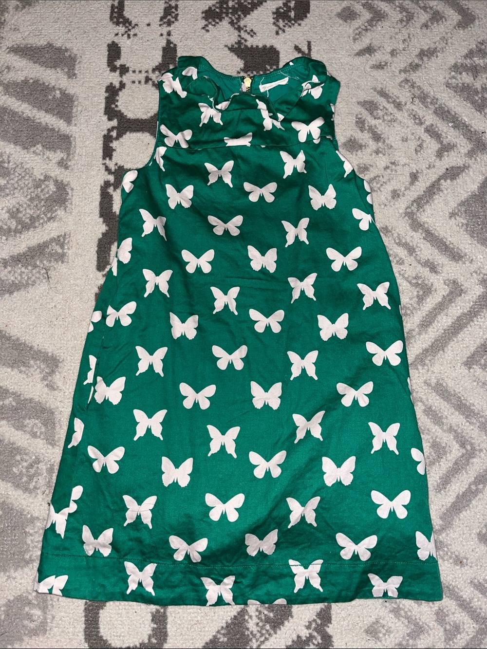Emerald Green Sleeveless Butterfly Shift Dress